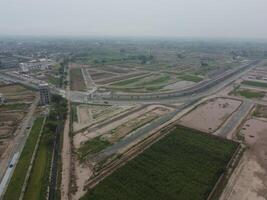 High angle view with drone of West Marina Housing Society in Lahore Pakistan on November 07, 2023 photo