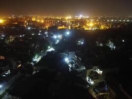 Beautiful night view of city with drone in Lahore, Pakistan on November 16, 2023 photo