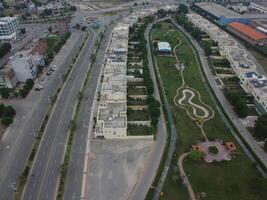 Beautiful residential areas in Lahore with drone on November 18, 2023 photo