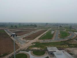 High angle view with drone of West Marina Housing Society in Lahore Pakistan on November 07, 2023 photo