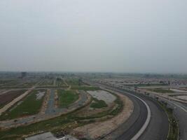 High angle view with drone of West Marina Housing Society in Lahore Pakistan on November 07, 2023 photo