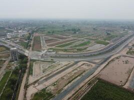 High angle view with drone of West Marina Housing Society in Lahore Pakistan on November 07, 2023 photo