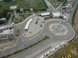 Beautiful residential areas in Lahore with drone on November 18, 2023 photo