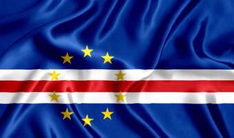 Flag of Cabo Verde silk close-up photo