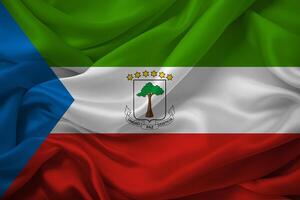 ecuatorial Guinea bandera seda olas foto
