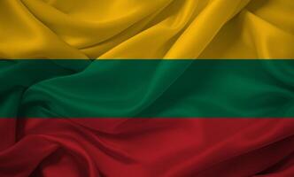 Fluttering Flag of Lithuania photo