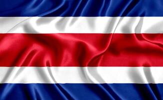 Flag of Costa Rica silk close-up photo