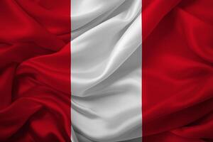 Peru National Flag Elegant Waves photo