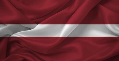 Latvian Flag Textile Waves photo