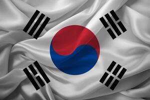 sur coreano bandera en movimiento foto