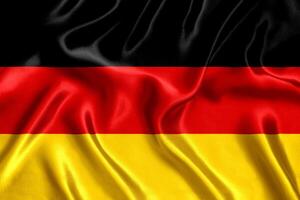 flag of Germany silk close-up photo
