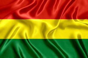 Flag of Bolivia silk close-up photo