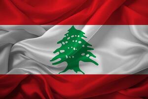 Waving Flag of Lebanon photo