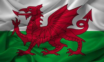 Dramatic Welsh Flag with Red Dragon photo