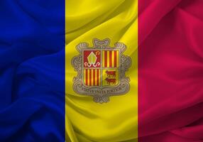 Waving Flag of Andorra photo