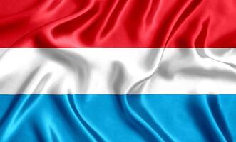 Flag of Luxembourg silk close-up photo