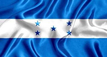 Flag of Honduras silk close-up photo