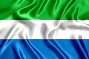 Flag of Sierra Leone silk close-up photo