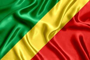 Flag of the Congo silk close-up photo