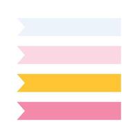 collection of kid tone colors ribbons vector