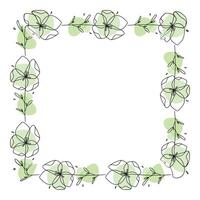 mano dibujado flores guirnalda marco en blanco antecedentes vector
