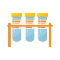 science lab flasks with chemicals on whie background vector