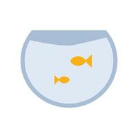 goldfish in big bowl on white background vector