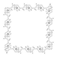 Hand drawn floral wreath on white background vector