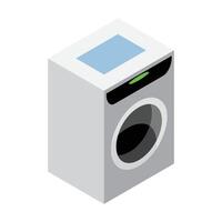 washing machine colored isometric on white background vector