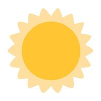 hand drawn sun flat icon on white background vector