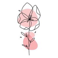 Hand drawn flat design simple flower outline vector