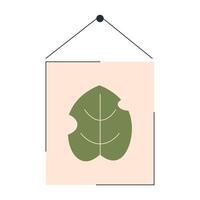 interior herbarium green leaf in glass frame modern interior wall pannel with herbs for livingroom vector