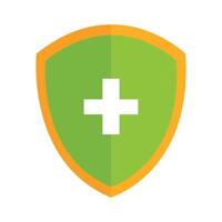 Medical protection shield with health cross vector