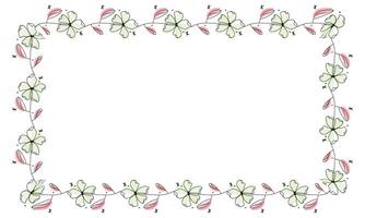 mano dibujado flores guirnalda marco en blanco antecedentes vector