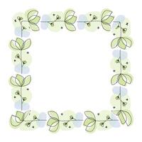 Hand drawn flowers wreath frame on white background vector