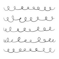 hand drawn lines and ornaments on white background vector