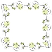 Hand drawn flowers wreath frame on white background vector