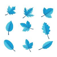 plano diseño azul hojas paquete en blanco vector