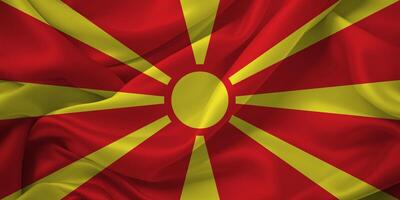 North Macedonia Flag Billowing photo