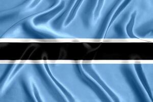 bandera de Botswana seda de cerca foto