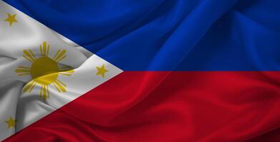 Philippines National Flag Flowing Texture photo