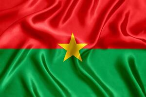 Burkina Faso flag silk close-up photo