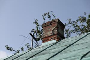Chimney in an old house photo