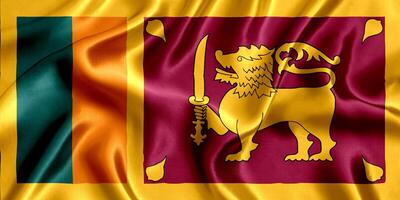 Flag of Sri Lanka silk close-up photo