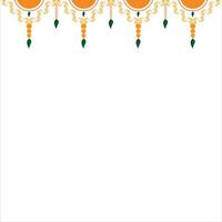 Traditional Indian Marigold Flower Garland with Mango leaves vector