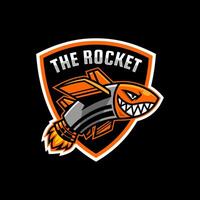 Rocket Angry Face Logo Design vector