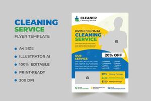 Professional cleaning service print flyer and poster editable template, Home Maid service, cleaning leaflet, pamphlet suitable for housekeeper business promotional marketing flyer design vector