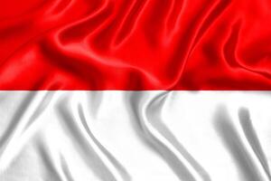 Flag of Indonesia silk close-up photo
