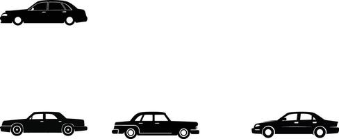 Urban Transport Taxi Silhouette Set for Cityscapes and Street Scenes vector