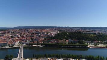 Stadt von Coimbra Portugal Antenne Aussicht video